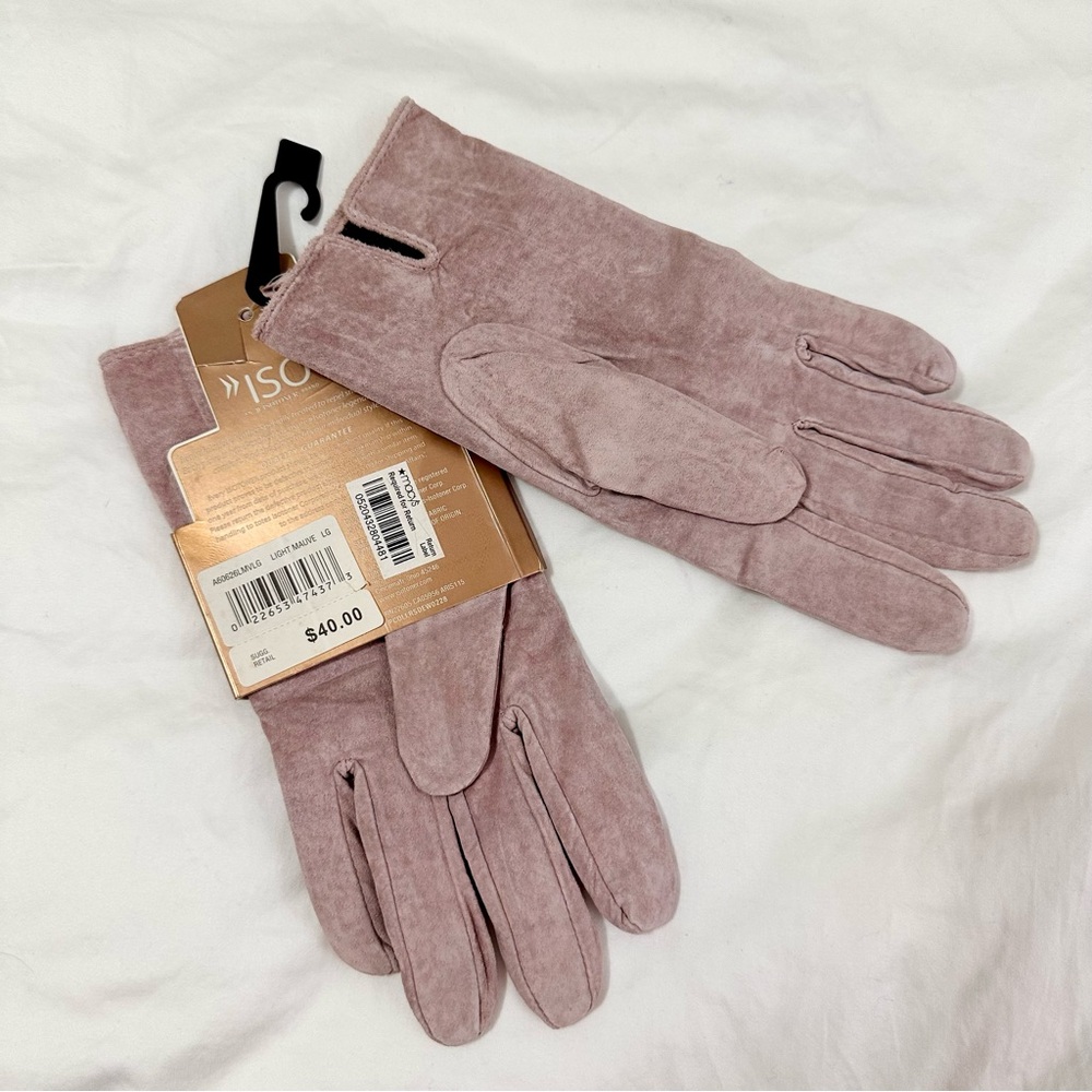 Isotoner Women's Soft Pinkish/Purple Genuine Leather Gloves - Large - Picture 4 of 5